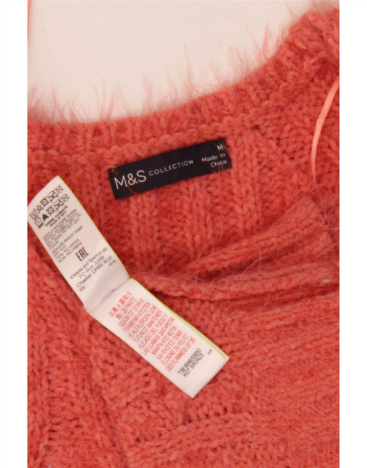 Marks & Spencer Jersey con cuello en V para mujer UK 42 Poliéster rosa medio