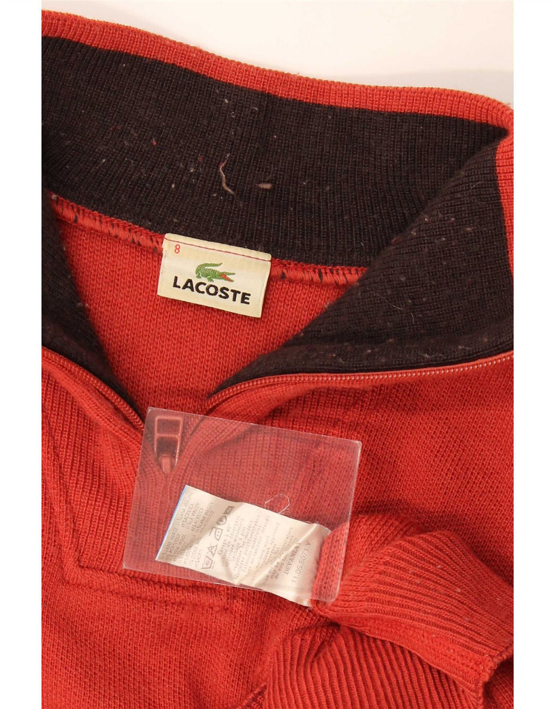 Lacoste - Jersey para hombre con cremallera y cuello, talla 8, 3XL, lana roja
