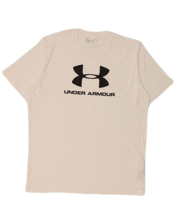 Under Armour Camiseta gráfica para hombre Top grande de algodón blanco