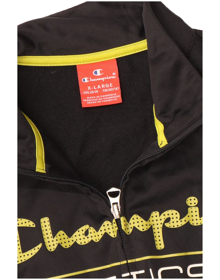 Champion Chaqueta de chándal gráfica para niños 13-14 años XL Negro