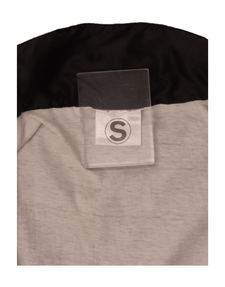 Vintage hombres holgado ajuste chándal top chaqueta pequeña negro colorblock