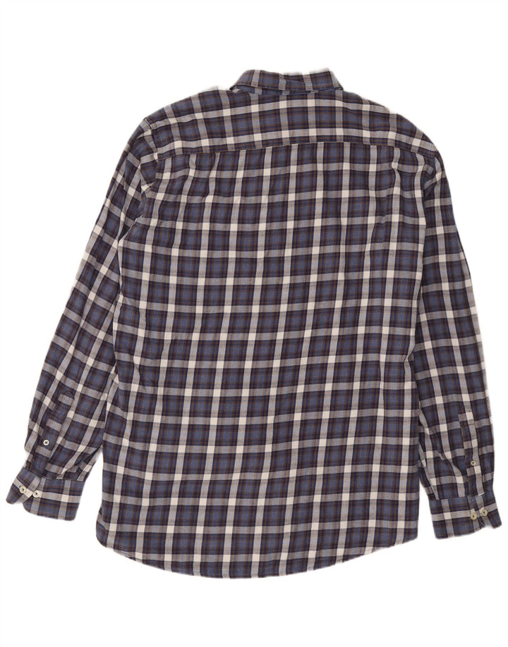 Camisa de franela de corte regular para hombre Carrera 2XL Azul marino a cuadros