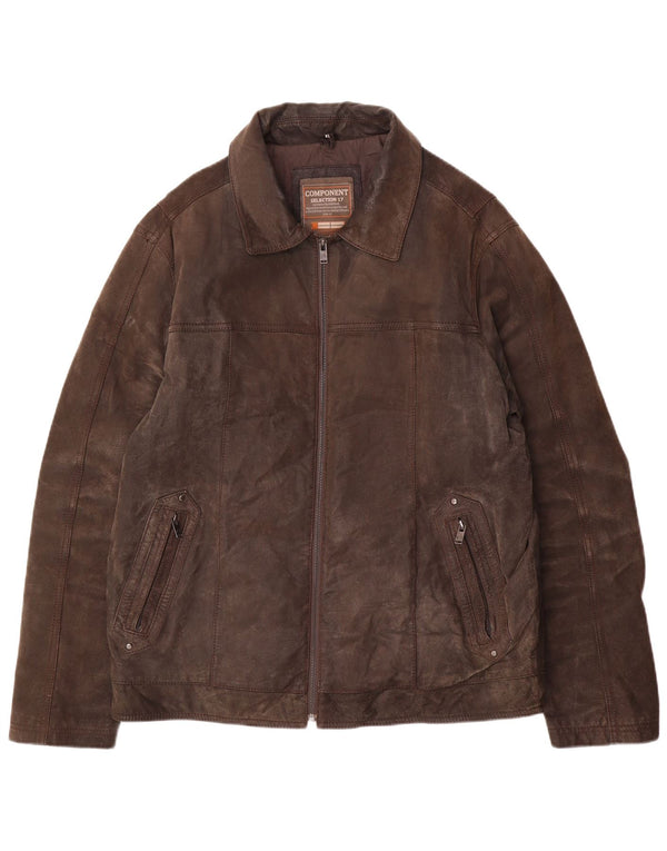 Canda Chaqueta de cuero para hombre UK 42 XL Cuero marrón