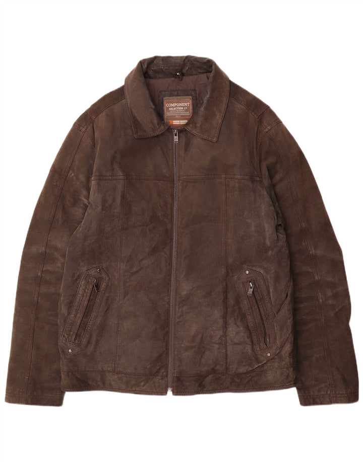 Canda Chaqueta de cuero para hombre UK 42 XL Cuero marrón