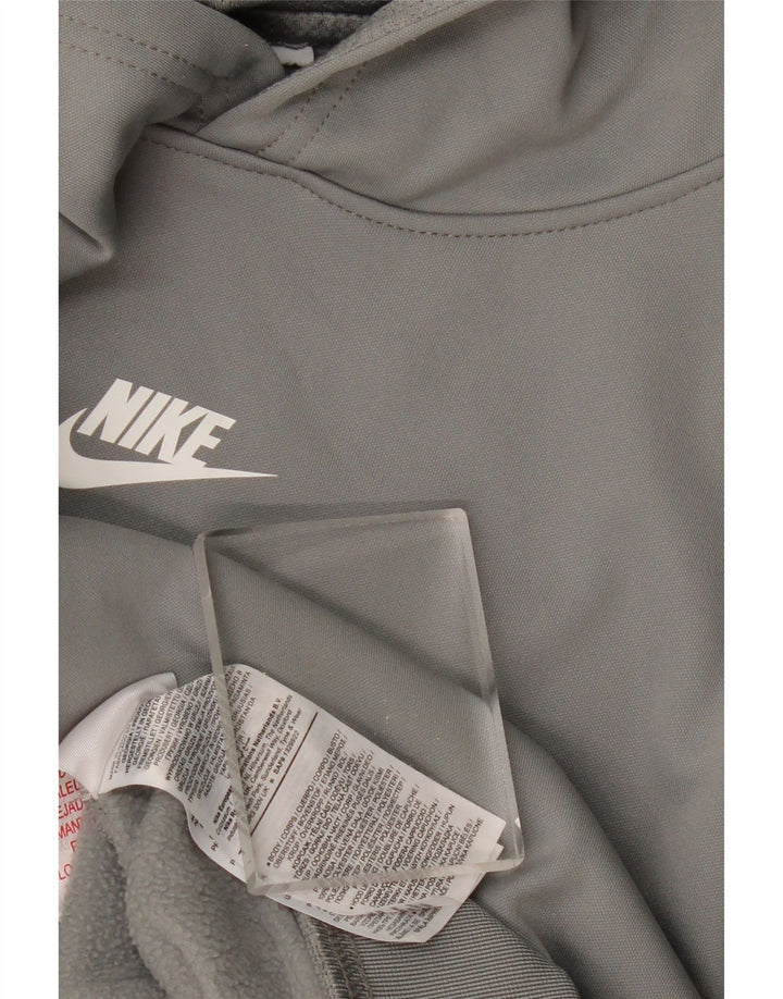 NIKE - Jersey con capucha para niños Dri Fit Graphic, color gris, 13-14 años