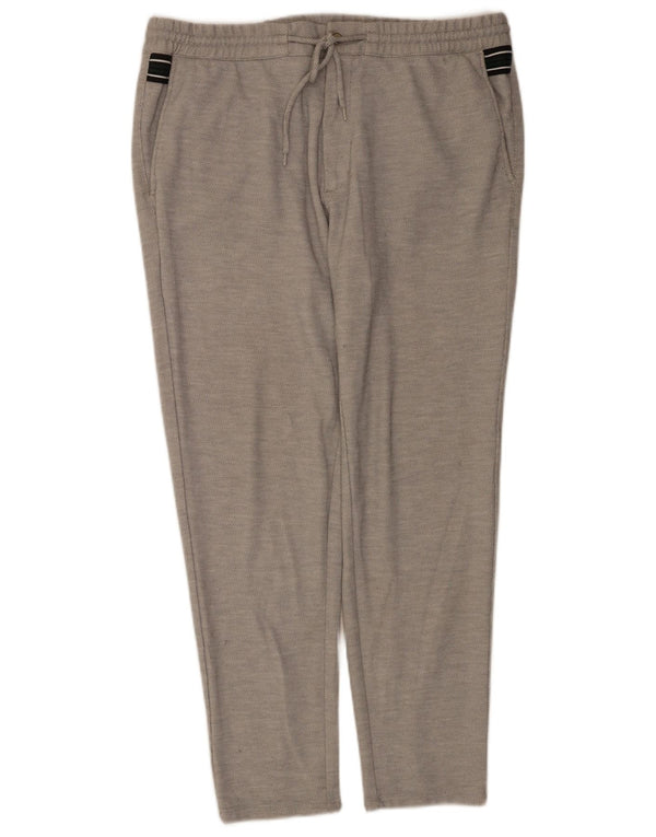 Zara Mens Slim Chino Pantalones Grande W32 L28 Gris Moteado
