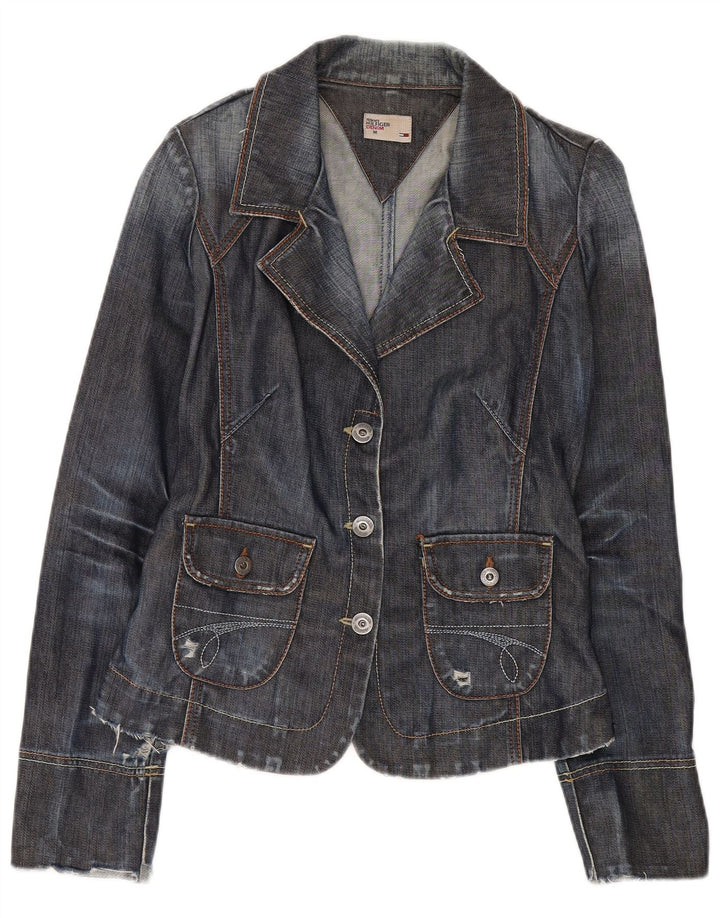 Tommy Hilfiger Chaqueta Blazer Vaquera de 3 Botones para Mujer UK 40 Azul Marino Mediano
