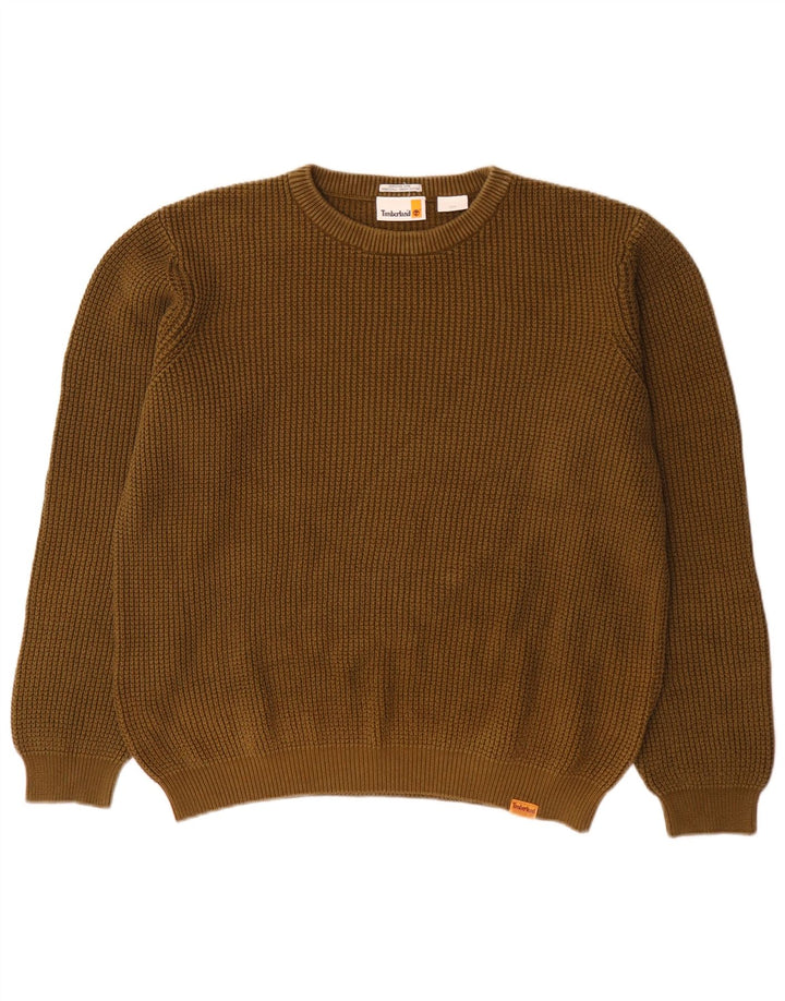 Timberland Jersey De Cuello Redondo Para Hombre Suéter Grande De Algodón Caqui