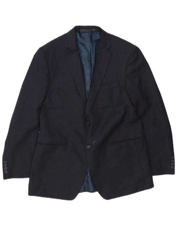 Marks & Spencer Chaqueta tipo blazer de 2 botones para hombre UK 42 XL Azul marino a rayas