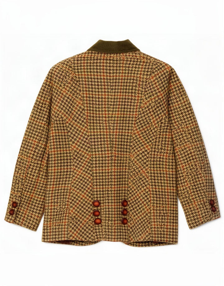 Imerio Tacchella Chaqueta Blazer para Mujer IT 46 Grande Pata de Gallo Amarilla
