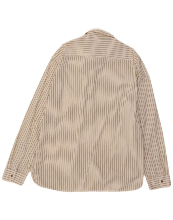 Ralph Lauren Camisa militar para hombre 2XL Algodón a rayas blancas