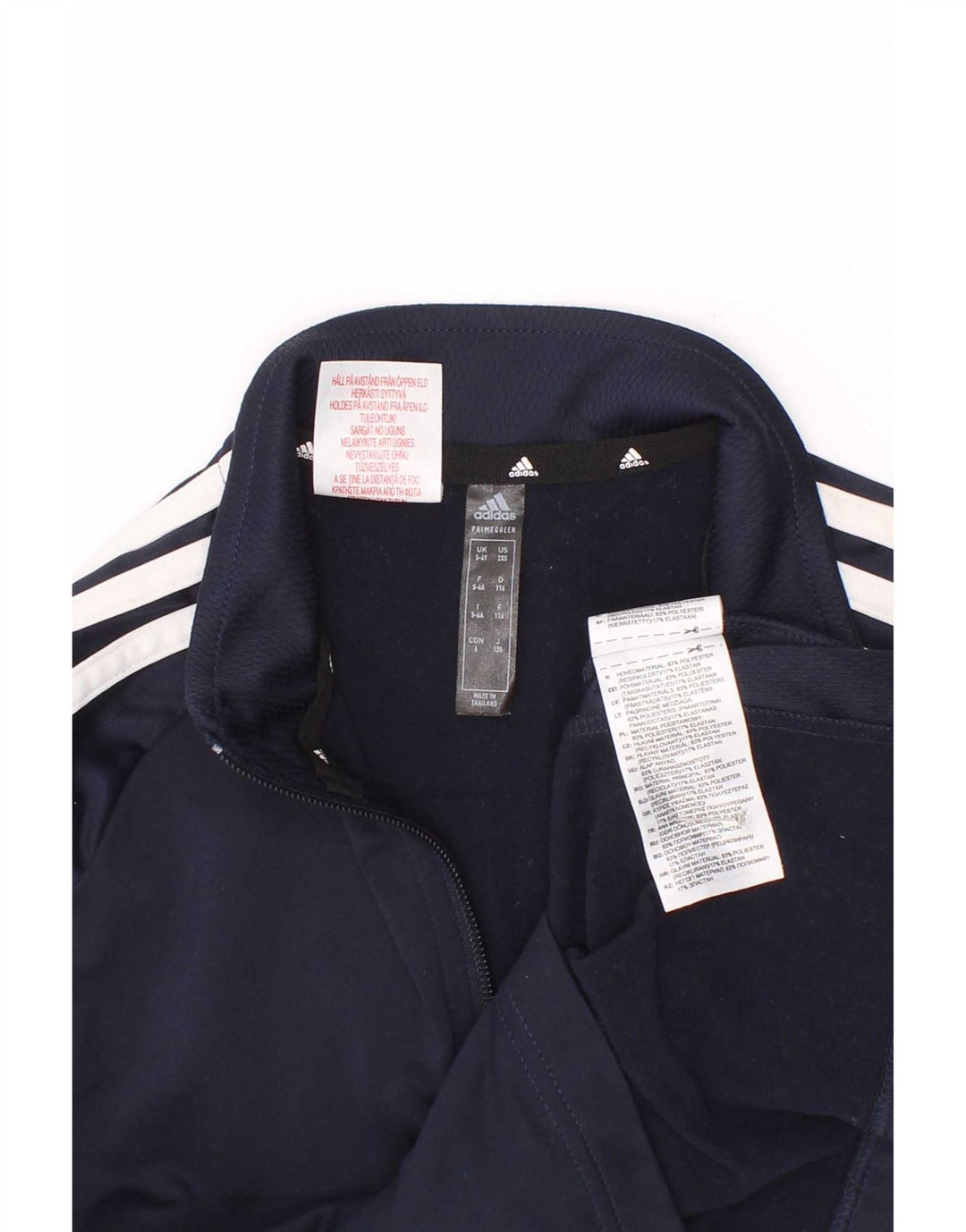 Adidas - Chándal Aeroready con cremallera y cuello para niños, 5-6 años, azul marino