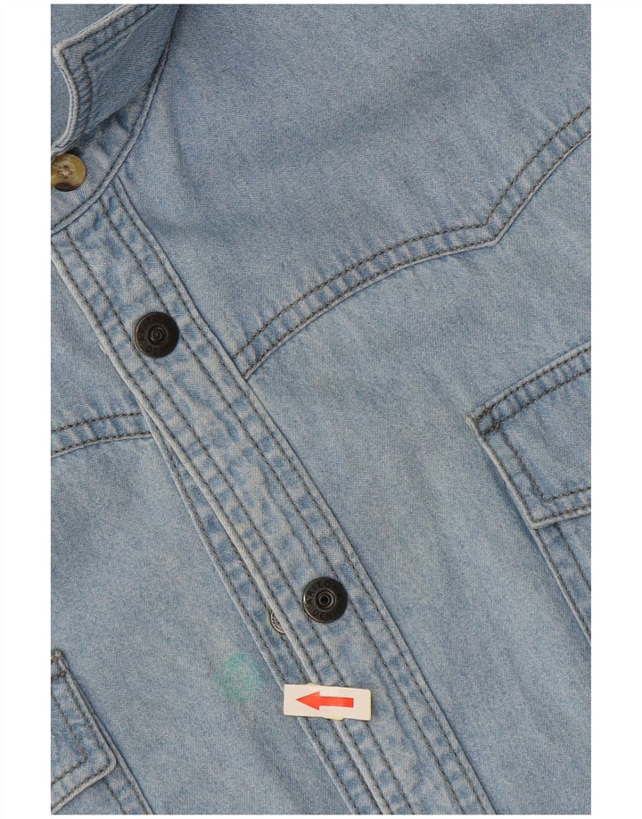 ARIZONA Camisa vaquera de manga corta para hombre azul grande