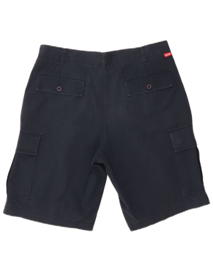 MASH Mens Cargo Shorts IT 48 Medium W32  Navy Blue Cotton