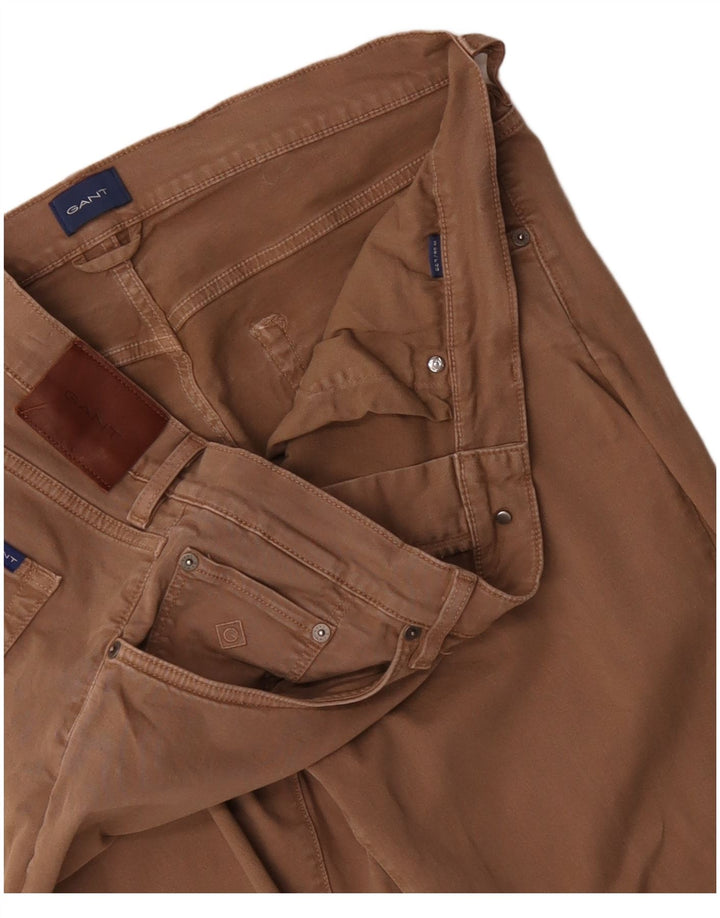 GANT Pantalones rectos informales para hombre W38 L29 Marrón Algodón
