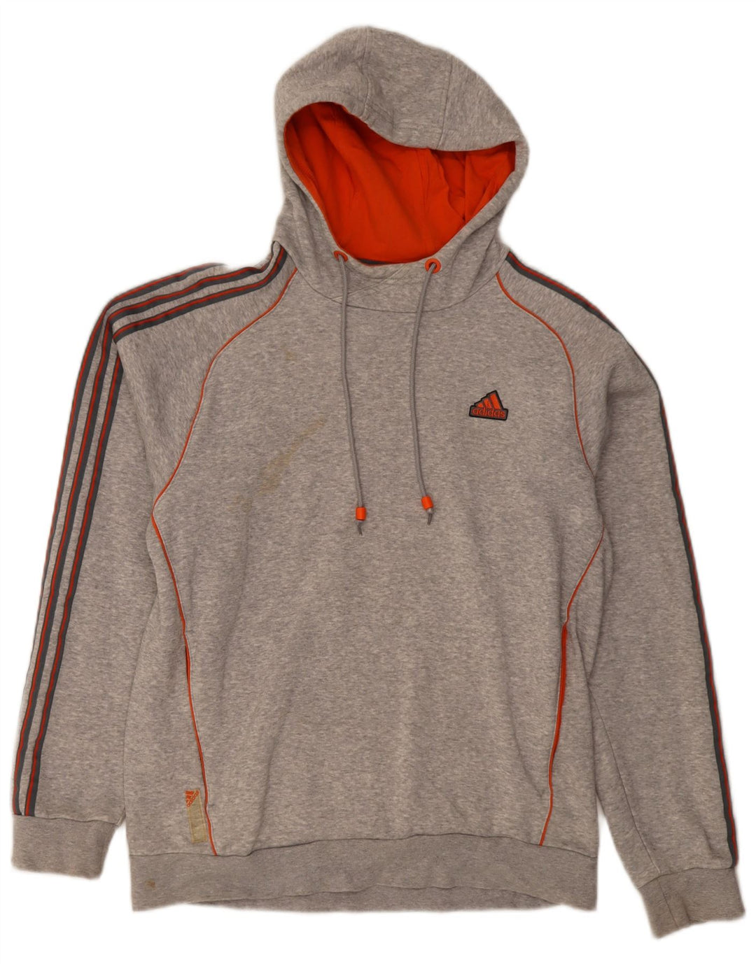 Adidas Hombre Sudadera Con Capucha Jumper Gris Medio Algodón