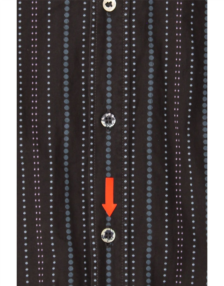 TED BAKER Mens Shirt Size 3 Medium Black Striped Cotton Vintage Ted Baker and Second-Hand Ted Baker from Messina Hembry 