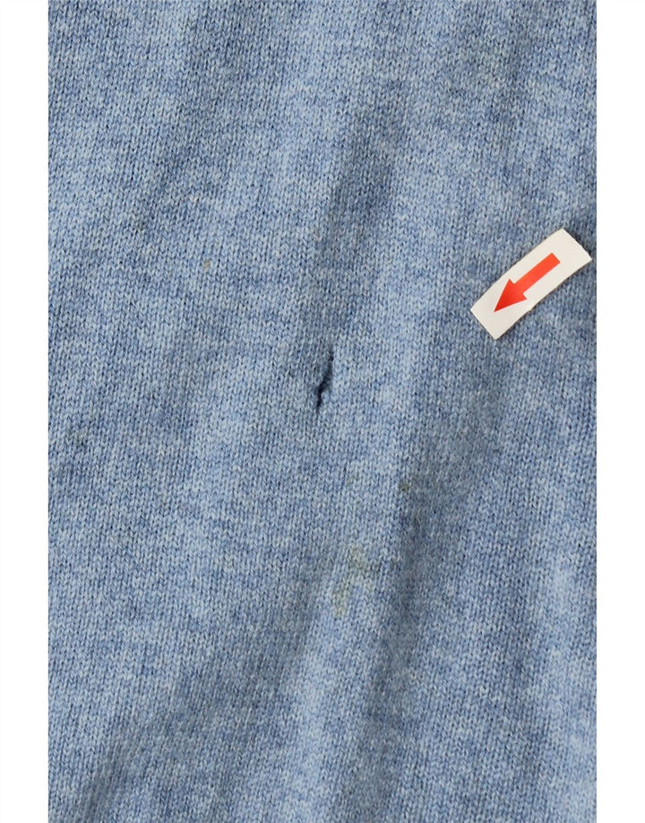 Marks & Spencer Suéter con cuello en V para hombre, color azul, talla grande, moteado en azul