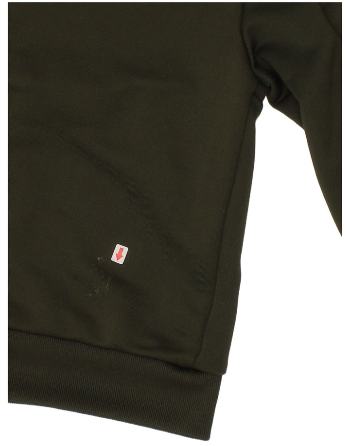 Adidas Boys Graphic Zip Neck Sudadera Jumper 7-8 años Verde Poliéster