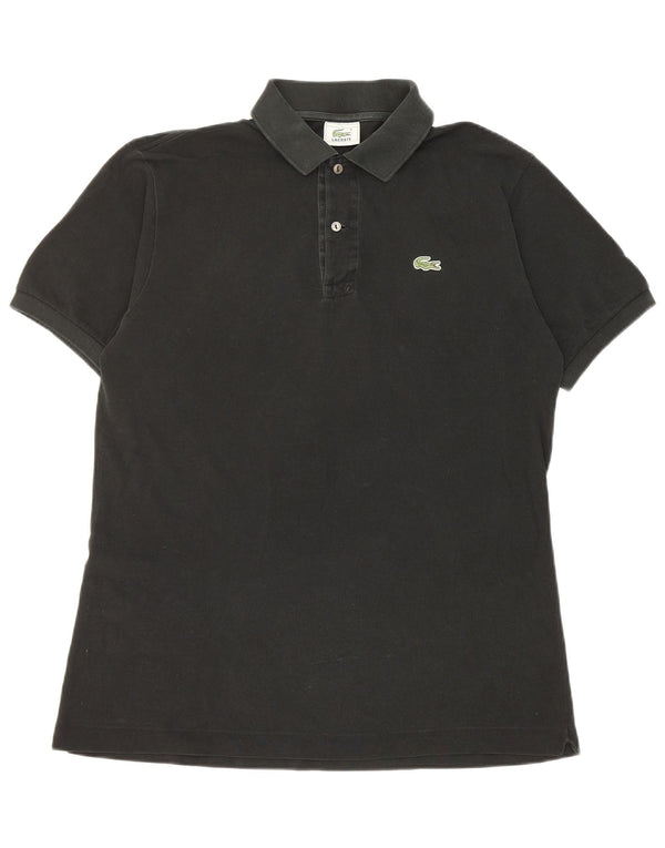 Lacoste Mens Polo Shirt Size 4 Medium Black Cotton