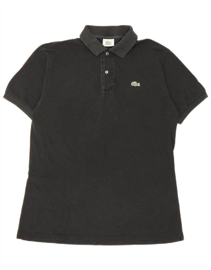 Polo Lacoste para hombre talla 4 mediano algodón negro