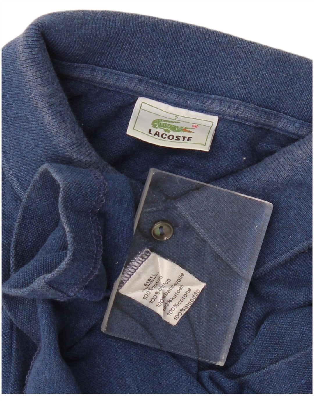 Polo Lacoste para hombre talla 7 2XL algodón azul marino