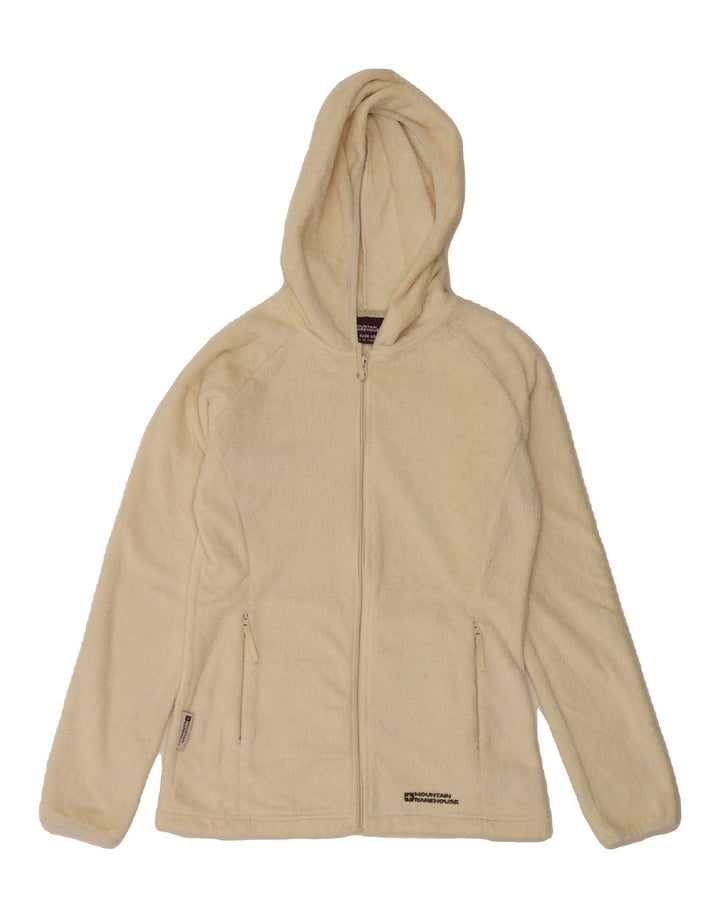 MOUNTAIN WAREHOUSE Womens Hooded Fleece Jacket UK 8 Small Off White Vintage Mountain Warehouse and Second-Hand Mountain Warehouse from Messina Hembry 