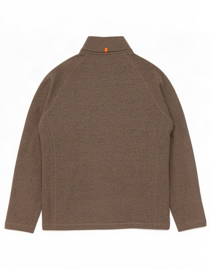 John Lewis - Sudadera con cuello y botones para hombre, talla grande, poliéster moteado gris