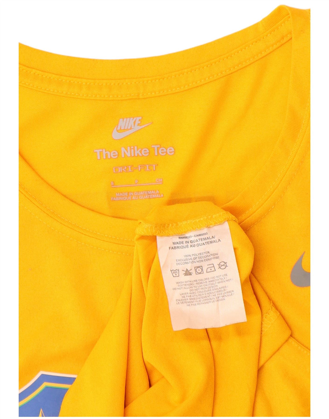 Nike Brasil Graphic Camiseta para mujer UK 10 Small Amarillo Poliéster