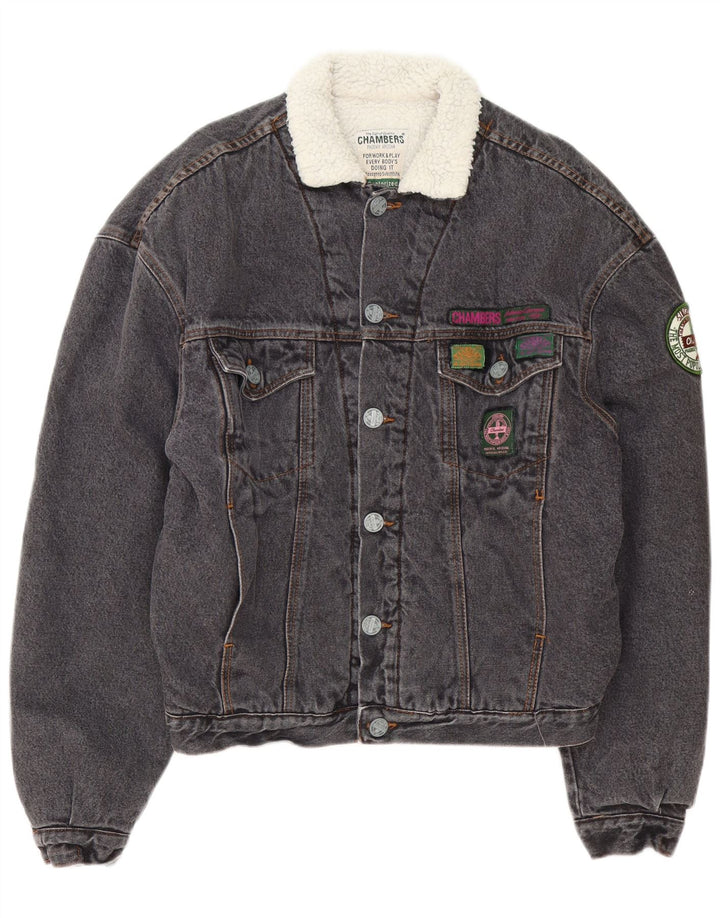 Chambers Chaqueta vaquera Sherpa para hombre UK 38 Algodón gris medio