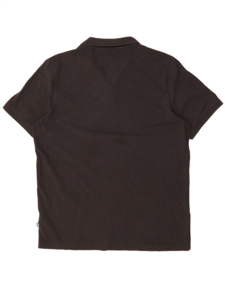 PUMA Polo para hombre grande de algodón negro