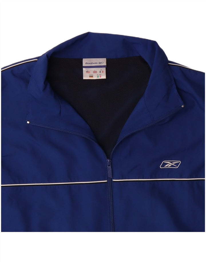 REEBOK Chaqueta superior de chándal para hombre Poliéster azul grande