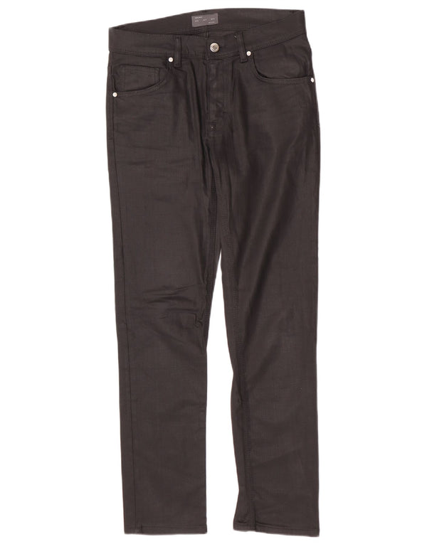 Zara Mens Slim Casual Pantalones EU 38 Small W30 L30 Algodón Negro