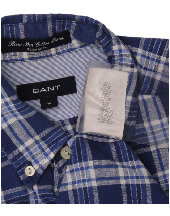 GANT Camisa Regular Fit De Algodón A Cuadros Azul Medio Hombre