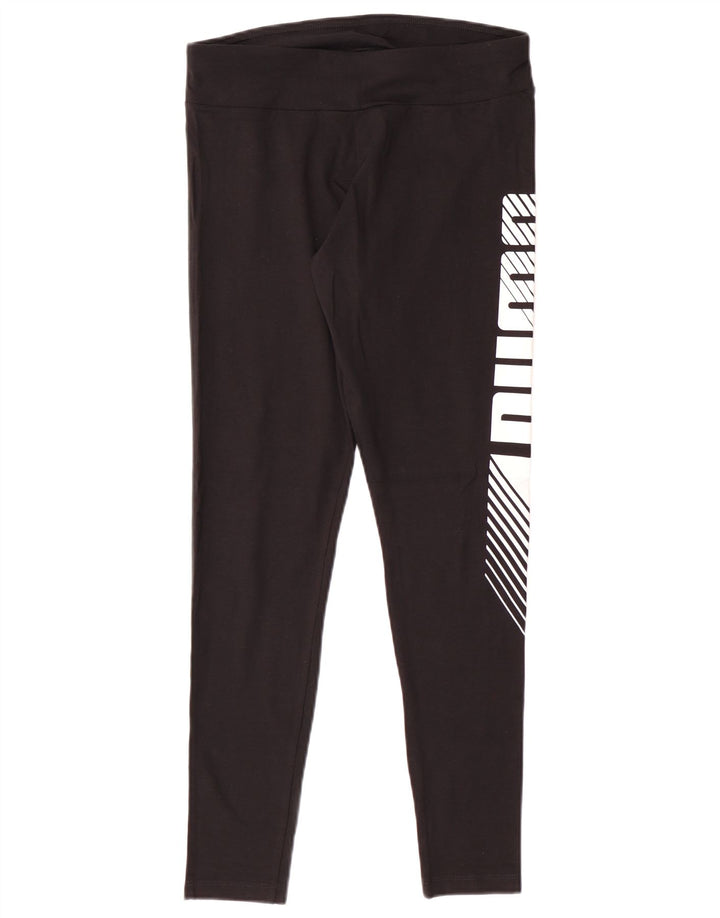 PUMA Leggings gráficos para mujer UK 12 Mediano Algodón negro