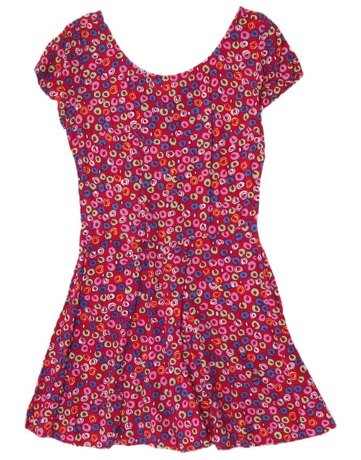 Vintage mujer playsuit Reino Unido 12 medio rosa floral