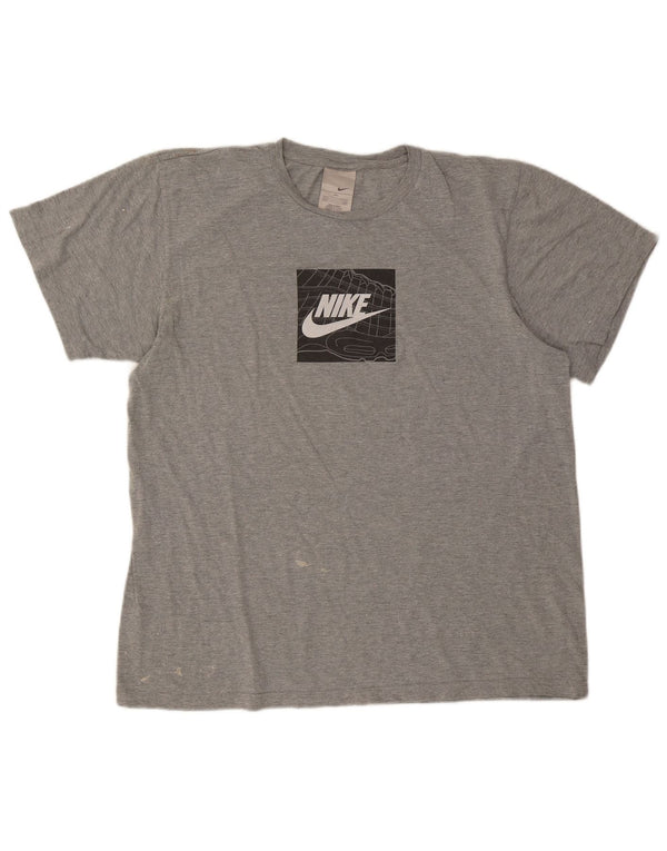 Nike Camiseta gráfica para hombre Top XL Algodón moteado gris