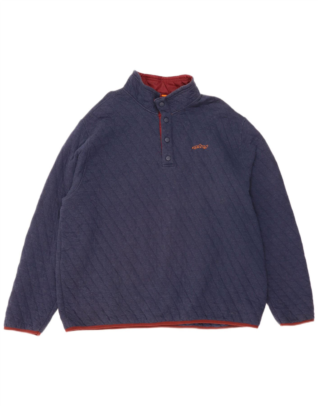ORVIS Sudadera con cuello y botones para hombre Jumper XL Azul marino Algodón