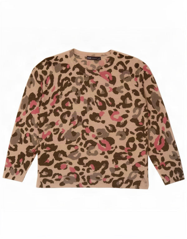 Marks & Spencer Suéter con Cuello Barco para Mujer UK 44 Grande Beige