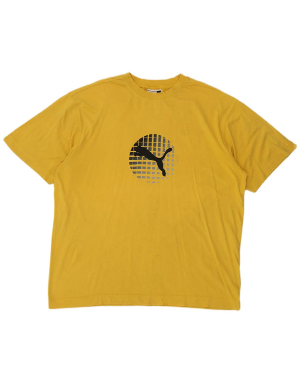 Puma Camiseta gráfica para hombre Top 2XL Algodón amarillo