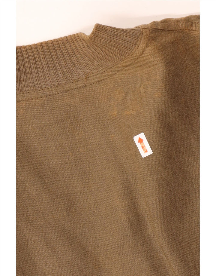 MALAGRIDA Mens Bomber Jacket UK 42 XL Beige Linen