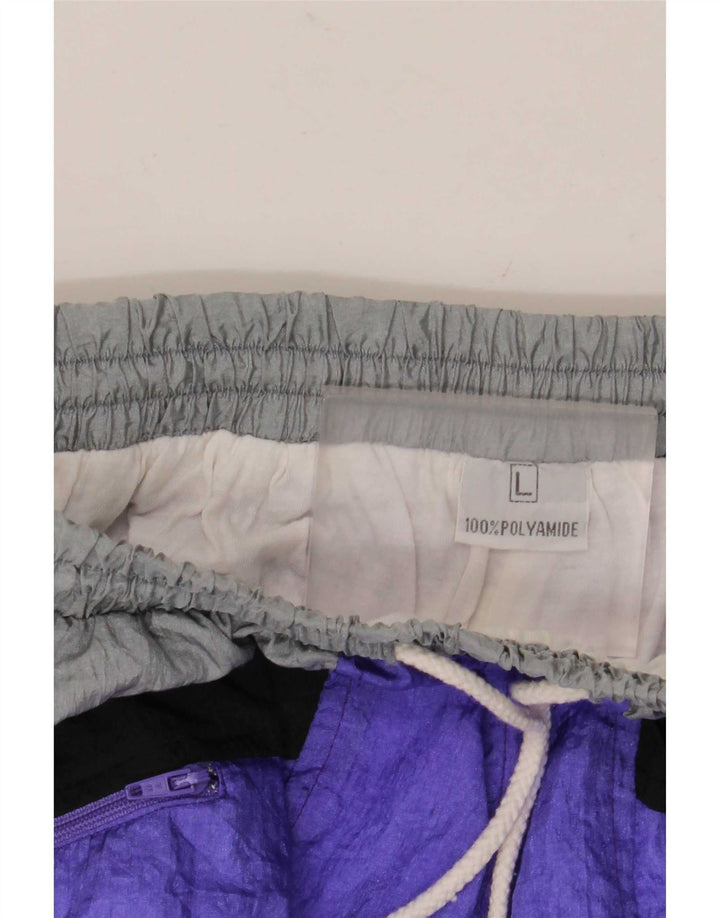 Chándal completo vintage para hombre grande color morado poliamida