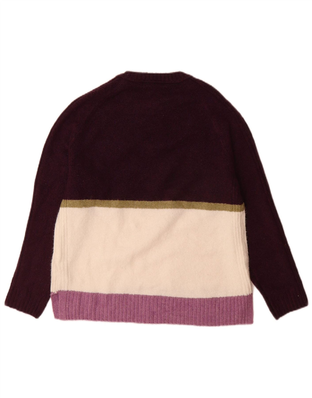 Marks & Spencer Suéter de cuello redondo para mujer UK 44 Mediano Púrpura Rayas
