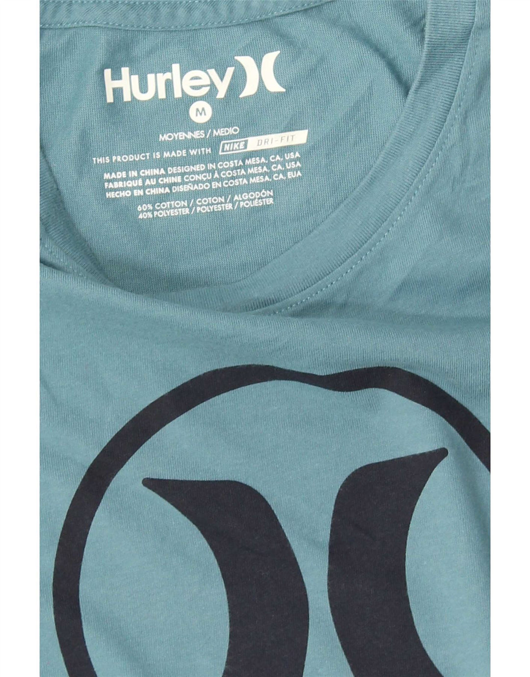 Hurley Hombre Dri Fit Graphic Camiseta Top Algodón Azul Medio
