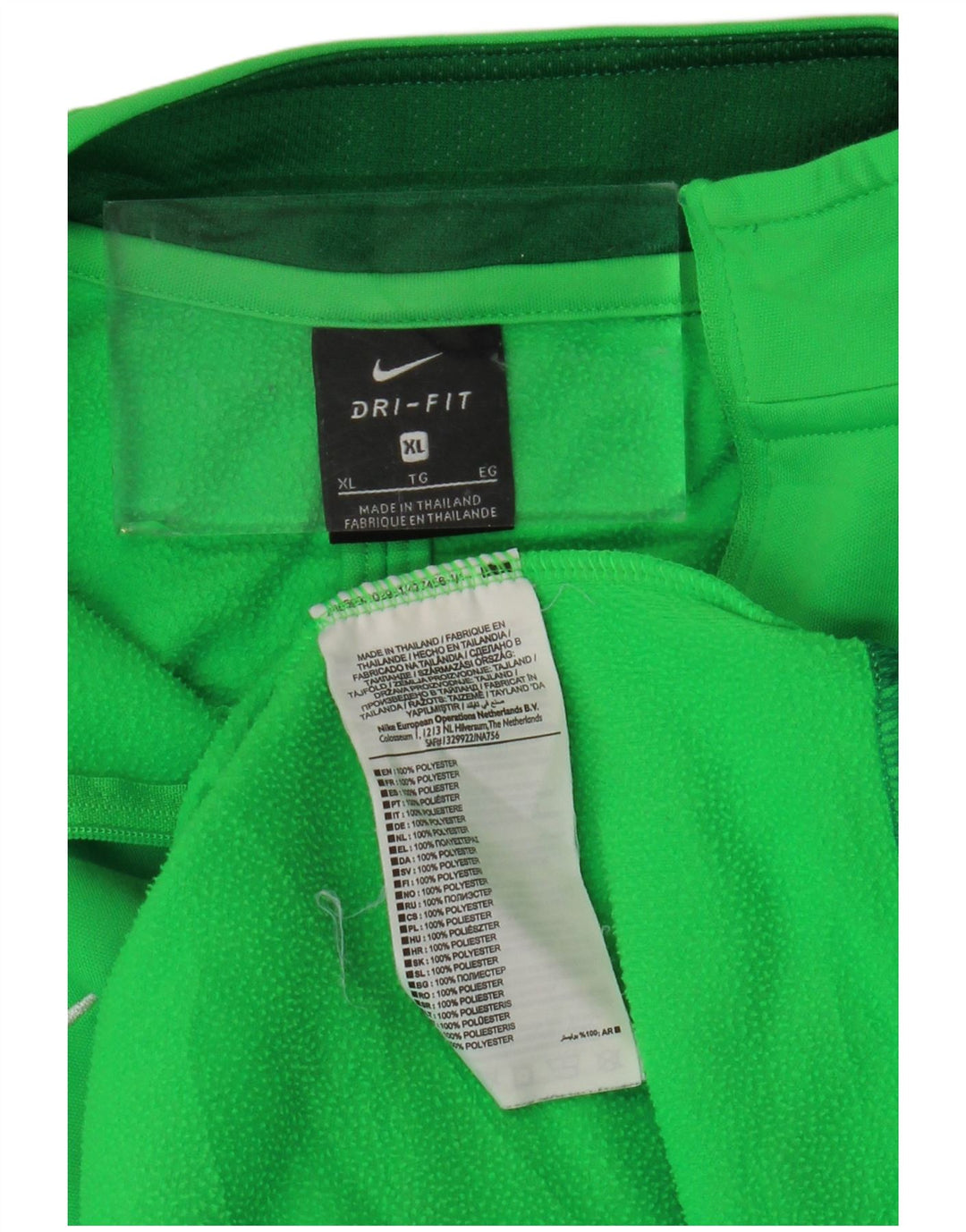 NIKE Hombre Dri Fit Zip Neck Pullover Chándal Top XL Verde Colorblock