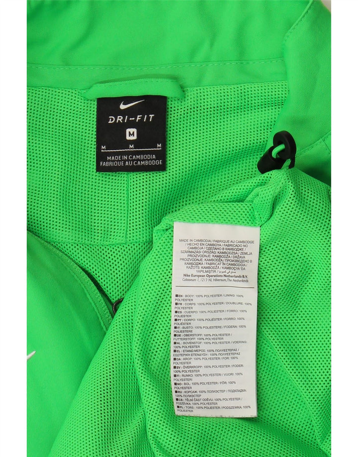Nike - Chaqueta de chándal Dri Fit para hombre, color verde medio, poliéster con bloques de color