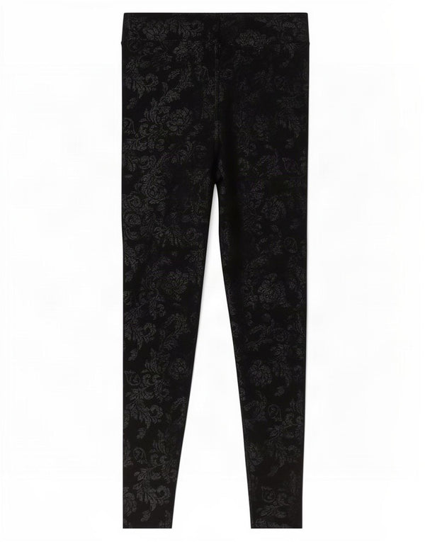 Marks & Spencer Leggings para mujer UK 8 Small Viscosa floral negra