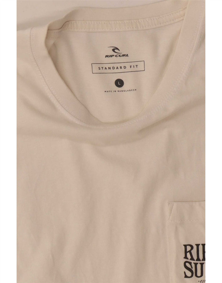 Rip Curl - Camiseta con gráfico de ajuste estándar para hombre, talla grande, color blanco