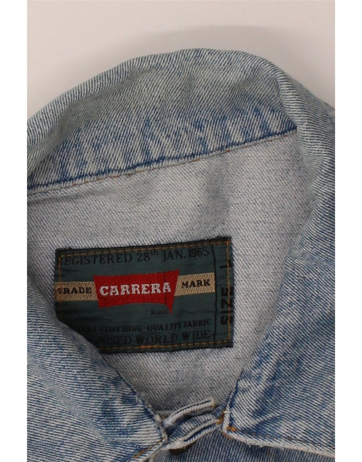 CARRERA Mens Denim Jacket UK 40 Large Blue Cotton