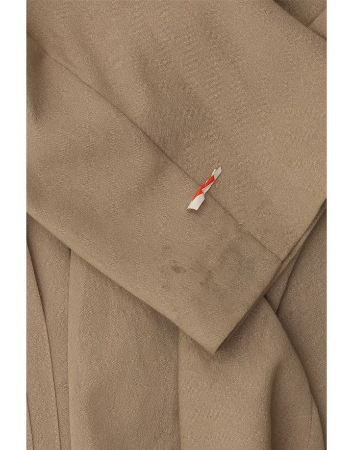 Vintage hombres 1 botón Blazer chaqueta Reino Unido 38 medio beige viscosa
